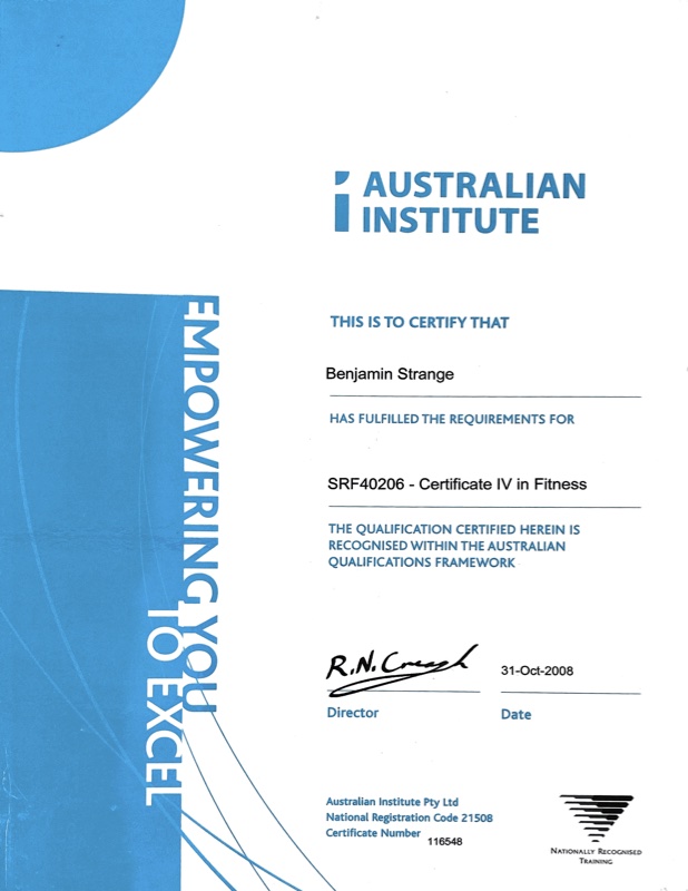 AIF Certificate IV Fitness