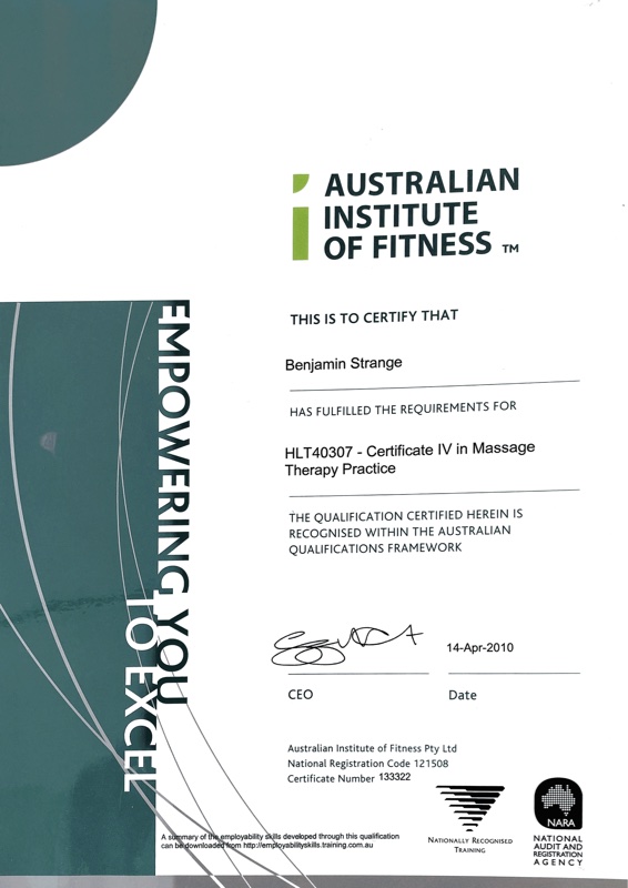 AIF Certificate IV Massage