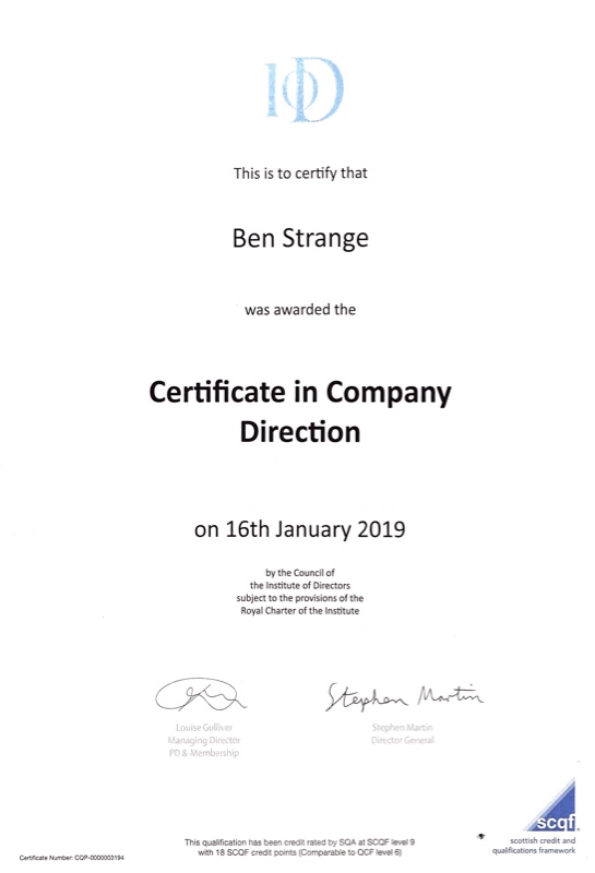 IoD Certificate